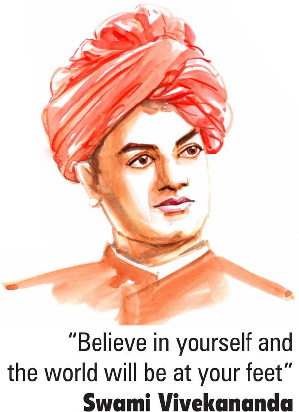Impression Wall 51 cm Swami Vivekananda Self Adhesive Sticker Price in