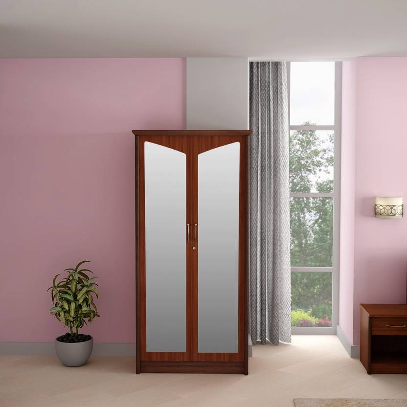 Godrej Interio Adriana 2 Door Wardrobe Walnut Engineered Wood 2 Door
