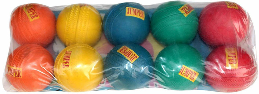VIBCO Jumper HIGH QUALITY BEST Cricket Rubber Jumper Ball (Pack of 10, Multicolor) Cricket Rubber Ball(Standard, Pack of 10, Multicolor)