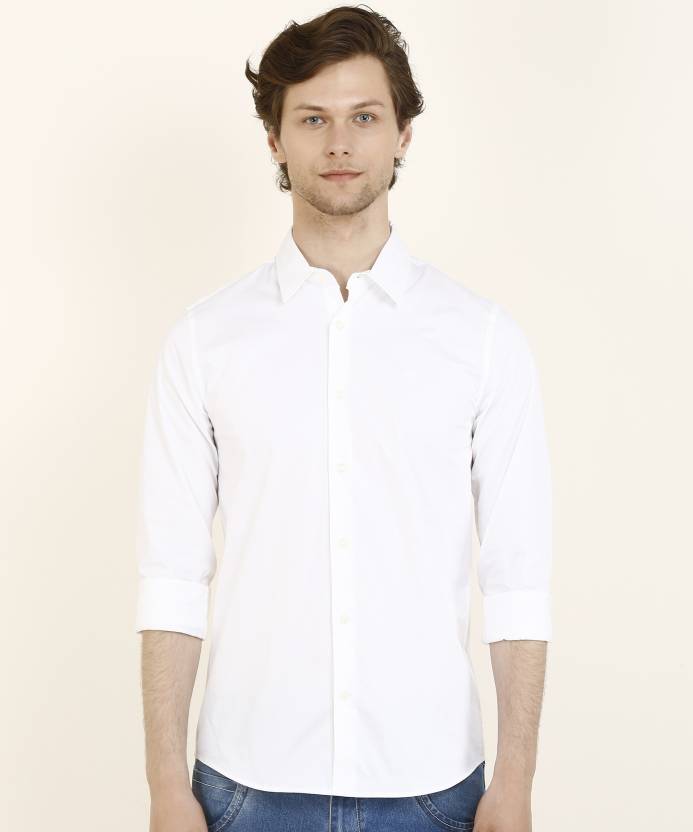 Calvin Klein Jeans Men Solid Casual White Shirt - Buy Calvin Klein Jeans  Men Solid Casual White Shirt Online at Best Prices in India 