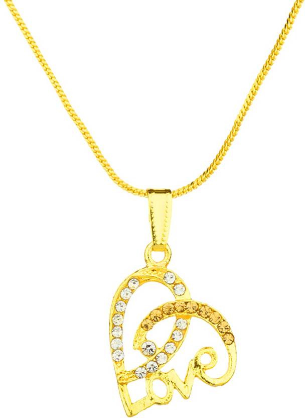 Styles Creation Stylish Designer Love Pendant Necklace Chain Gold Plated Alloy Crystal Pendant Price In India Buy Styles Creation Stylish Designer Love Pendant Necklace Chain Gold Plated Alloy Crystal Pendant Online At Best