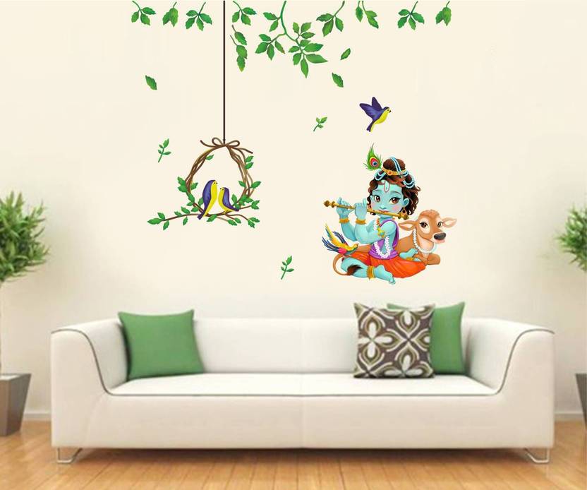 Flipkart SmartBuy 115 cm Lord Krishna With birds Combo Self Adhesive