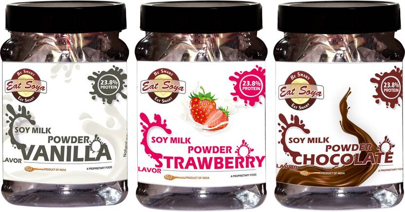 Eat Soya Soya Milk Powder Strawberry, Vanilla, Chocolate with Sugar ...