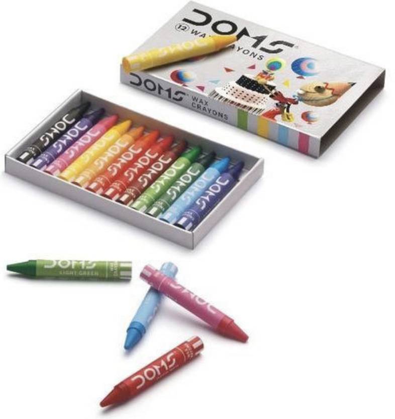 DOMS Wax Crayons 12 Shades (Pack Of 10)