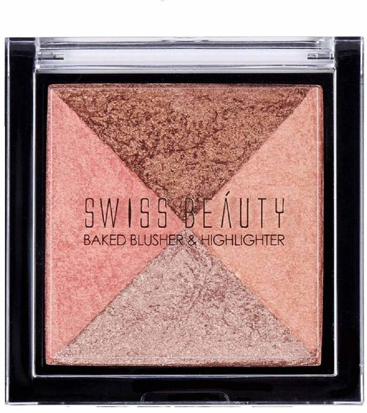 SWISS BEAUTY Baked Shimmer Blusher And Highlighter Palette For Face Makeup(Multicolor-1)