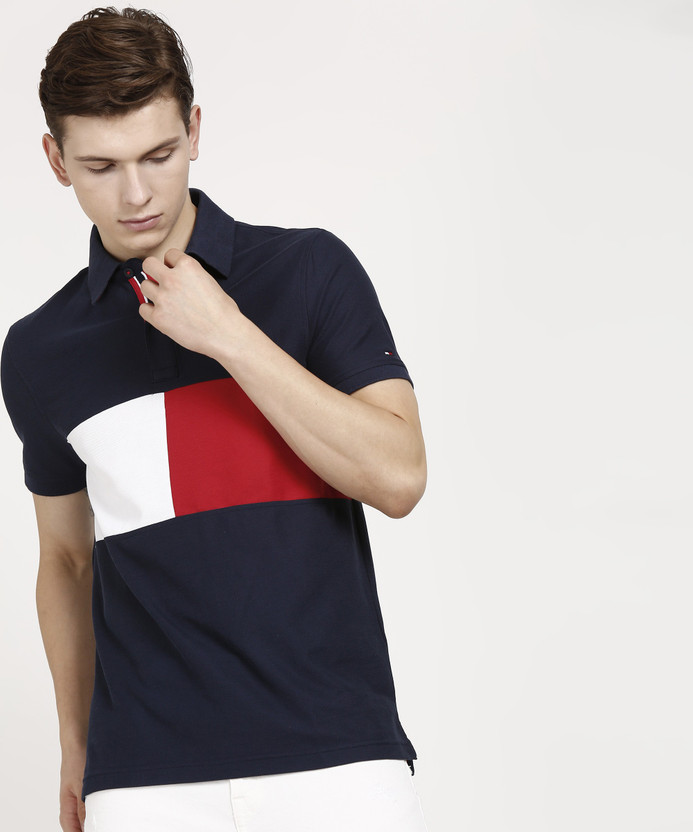 Mens blue tommy hilfiger t shirt clearance