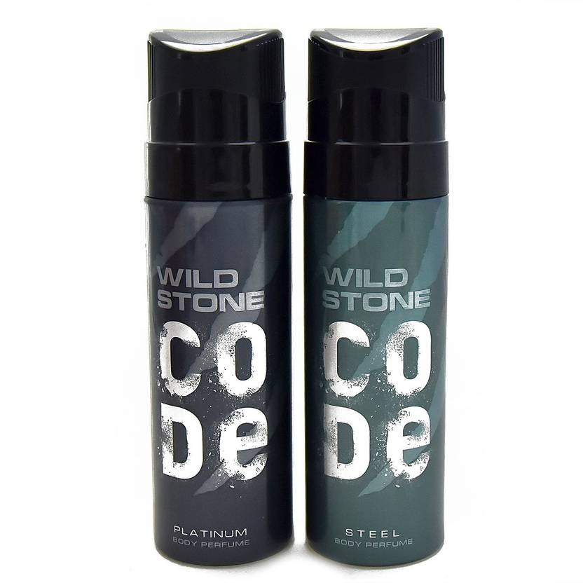 Wild Stone Code Steel and Code Platinum Perfume Body Spray Pack of 2