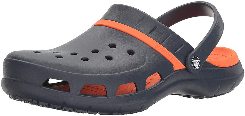 CROCS Men Navy, Orange Clogs - Buy 