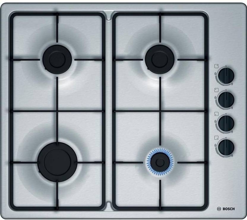 BOSCH stainless steel 4 burner gas hob 1 wok, 2 standard and 1 economy
