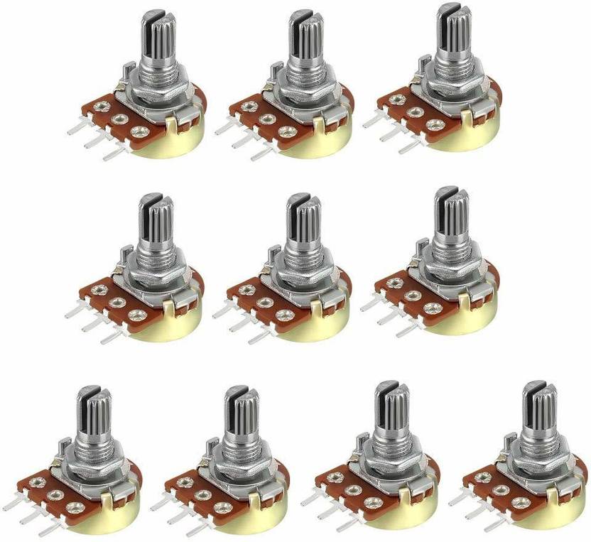 EPICTAC 10K Potentiometer B10K Ohm Linear Taper Rotary Metal Shaft