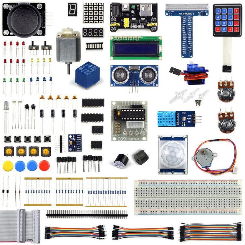 Electrobot Ultimate Starter Learning Kit for Raspberry Pi, ADXL345, ULTRASONIC, MB102, Educational Electronic Hobby Kit