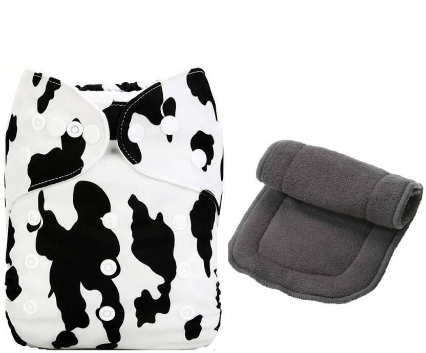 Triple B Printed Cloth Diaper with Free Bamboo Charcoal Insert - Cow ...