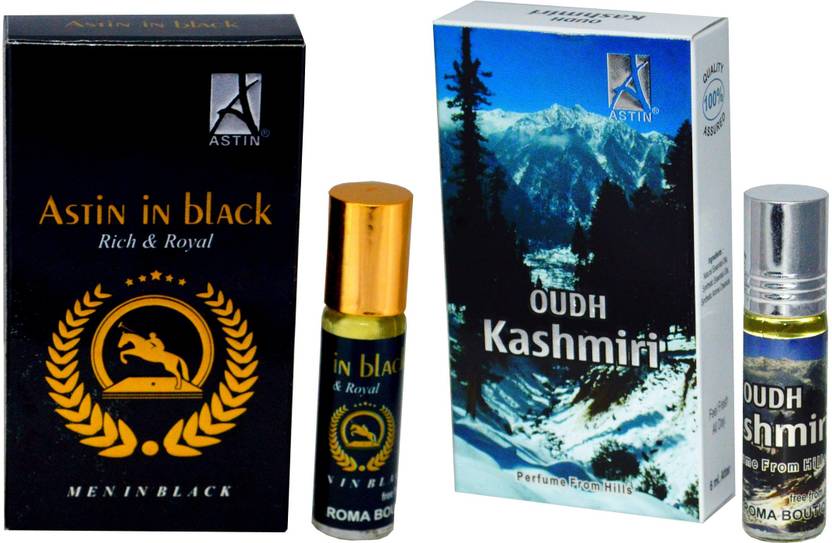 ASTIN BLACK and OUDH KASHMIRI Alcohol free UAE Edition Floral Attar