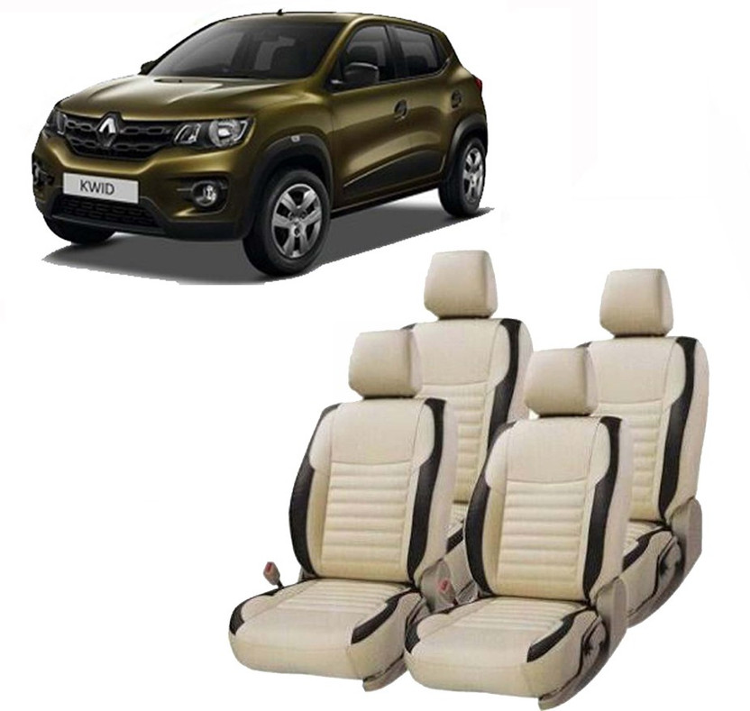 JMDi PU Leather Car Seat Cover For Renault Kwid(Fixed Head Rest, Mono Back Seat, Without Back Seat Arm Rest, 4 Seater, 2 Back Seat Head Rests)