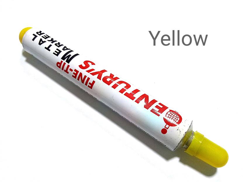 CENTURY Permanent Metal Marker Fine Tip Yellow Color