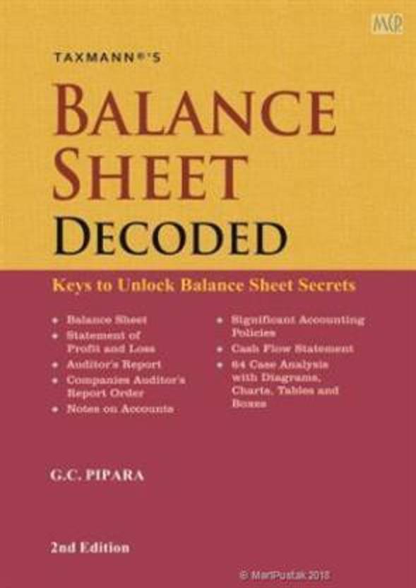 Balance Sheet Decoded by G.C. Pipara Taxmann Books