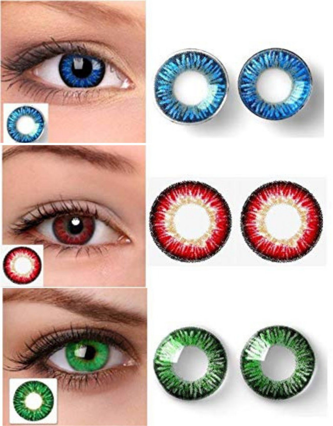 Gold Look Weekly Disposable(0, Colored Contact Lenses, Pack of 3)
