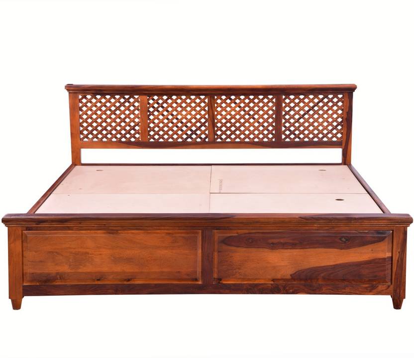 Balaji Wooden Sheesham Wood Solid Wood King Box Bed Price in India