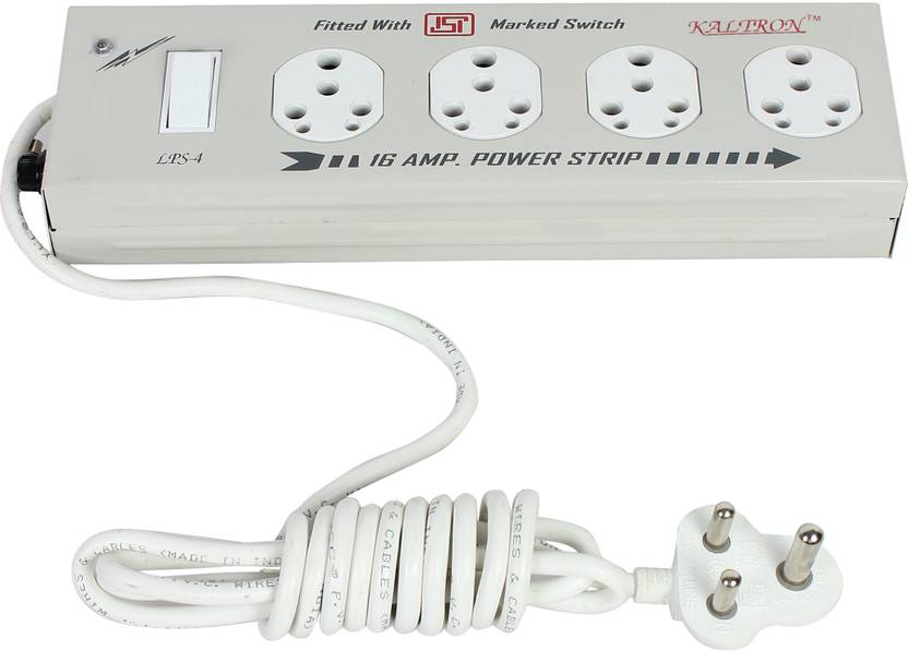 Kaltron 15/16 A Amperes 4 Way Plus Socket Spike Buster Extension Box