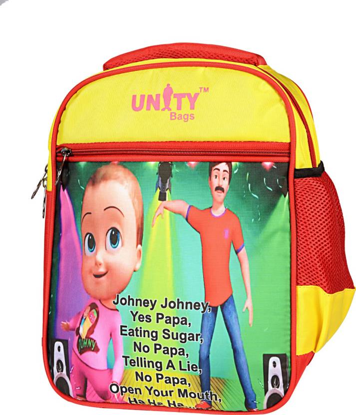 Unity Bags Kid's School Bag | Johney Johney Yes Papa School Bag | Cute Kids  Cartoon Toy Kids Backpack 15 L Backpack Orange - Price in India |  