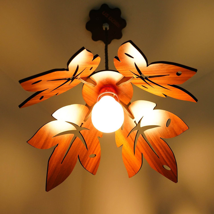 US DZIRE 162 Hanging lamp electric antique Wooden Ceiling Lights Pendant Lamp Ceiling Lamp(Beige, Brown)