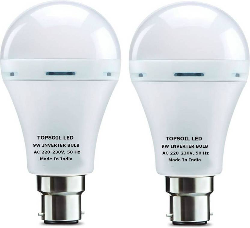 TopSoil chargeable Inverter LED Bulb Pack of 2 Bulb Emergency Light