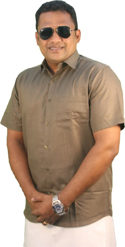 Maha arjun men solid formal green shirt clearance