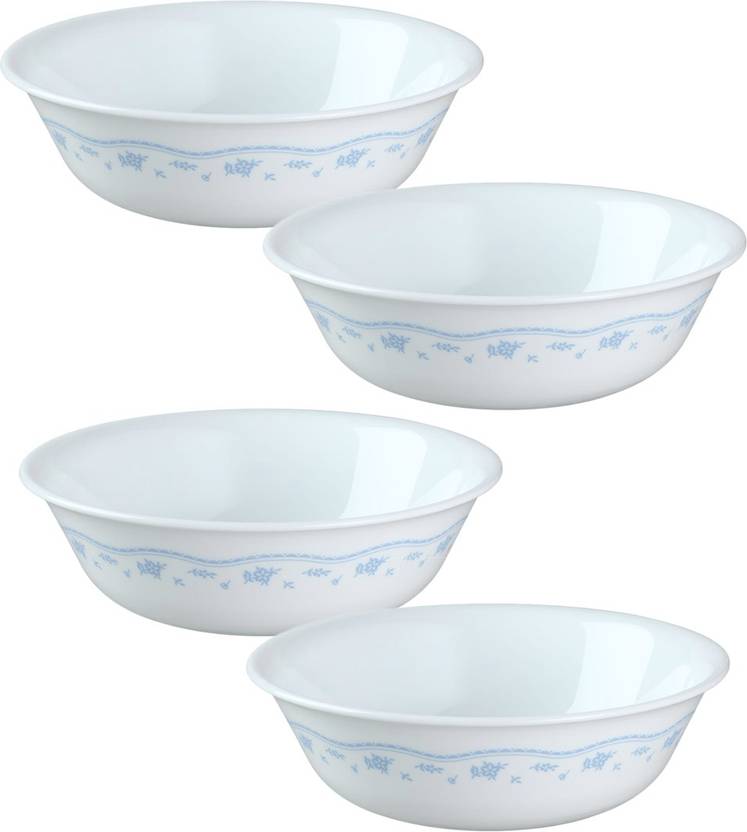 CORELLE Cer.Soup BowlMorning Blue4pcs Glass Soup Bowl Price in India