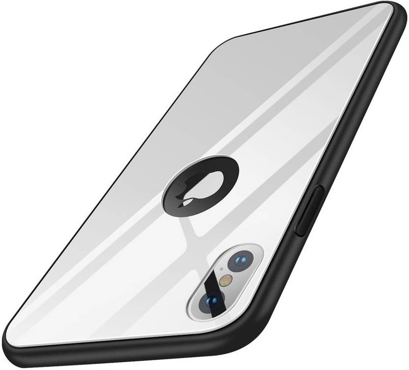 Mobilive Back Cover for iPhone XS Glass Back Cover with Side Soft TPU