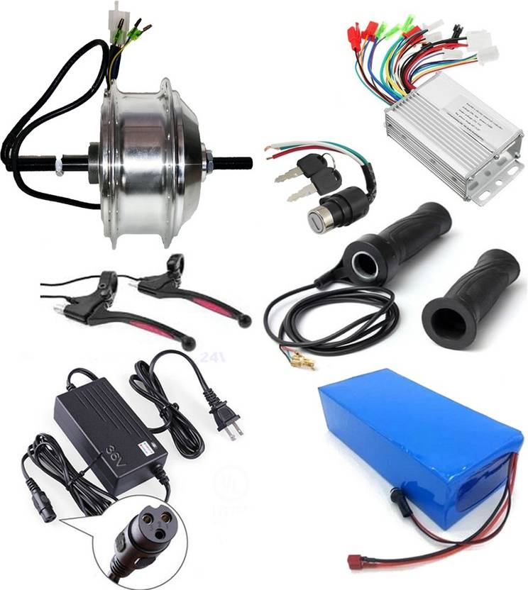 naksautomation 36V 250W EBIcycle BLDC hub motor combo kit with battery