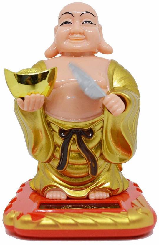Solar Laughing Buddha wit 10 cm Feng Shui & Vastu Showpiece Price in