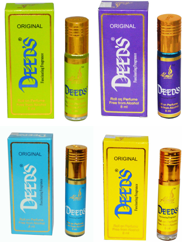 Almas AQUA + GOLD UAE fascinating fragrance pocket ( PACK OF 4 ) Floral Attar(Floral)