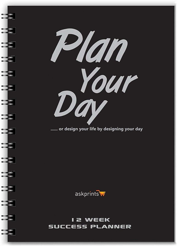 Askprints "Plan Your Day" The High Performance Success Planner for #Entrepreneur #Students #Employees A5 Planner Yes 180 Pages(Black)