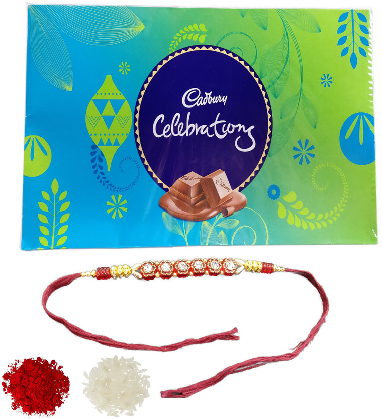 Cadbury Celebrations Gift Hamper Chocolate With Beautiful Fancy Designer Rakhi Combo(Cadbury Celebrations Gift Hamper Chocolate - 1, Rakhi)