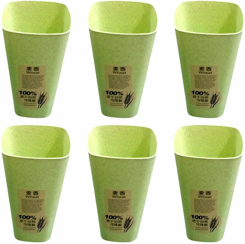 Dev (Pack of 6) DNC-5 Eco- Friendly Biodegradable Wheat Fiber Glass ...