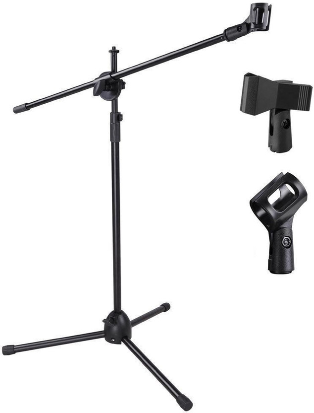 Techtest New Microphone Stand Professional Swing Boom Floor Stand Microphone Holder Flexible Stage Tripod For Studio Recording Suspension Scissor Arm Clamp Speech Bracket Condenser Desktop Voice Adjustable Collapsible, Microphone Stand, Studio Microphone Stand, Recording Mic Stand, ( Metal Stand NB-