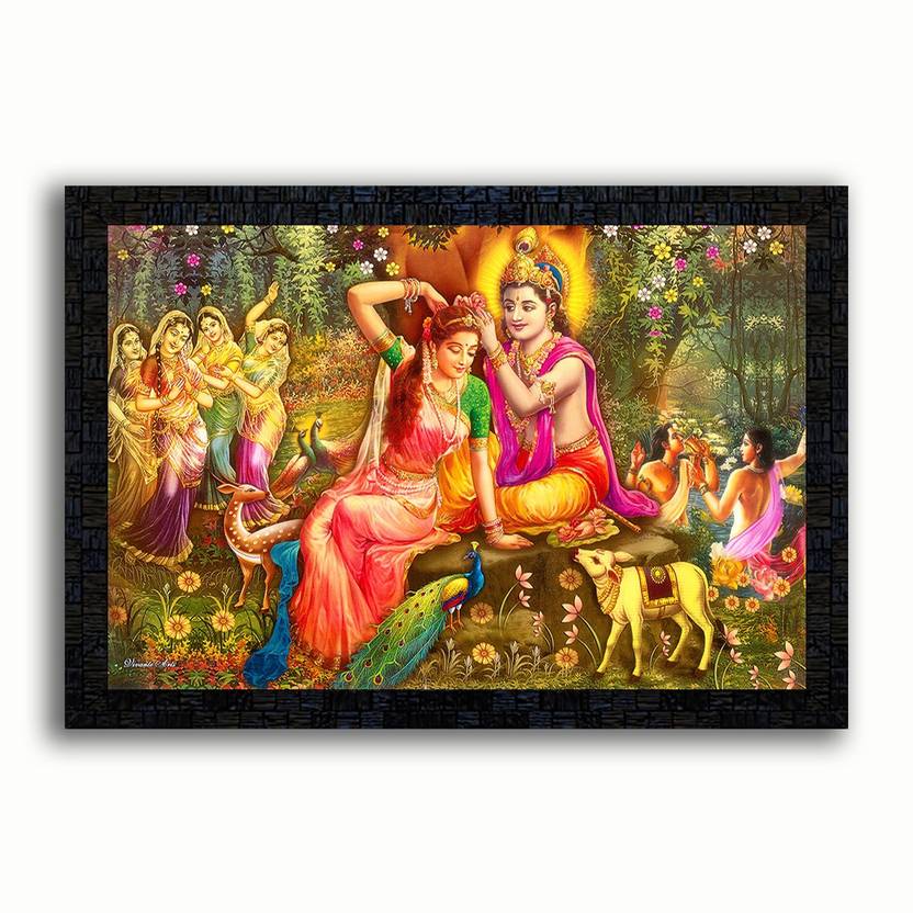 Poster N Frames UV Textured Decorative Art Print of Radha Kishna with