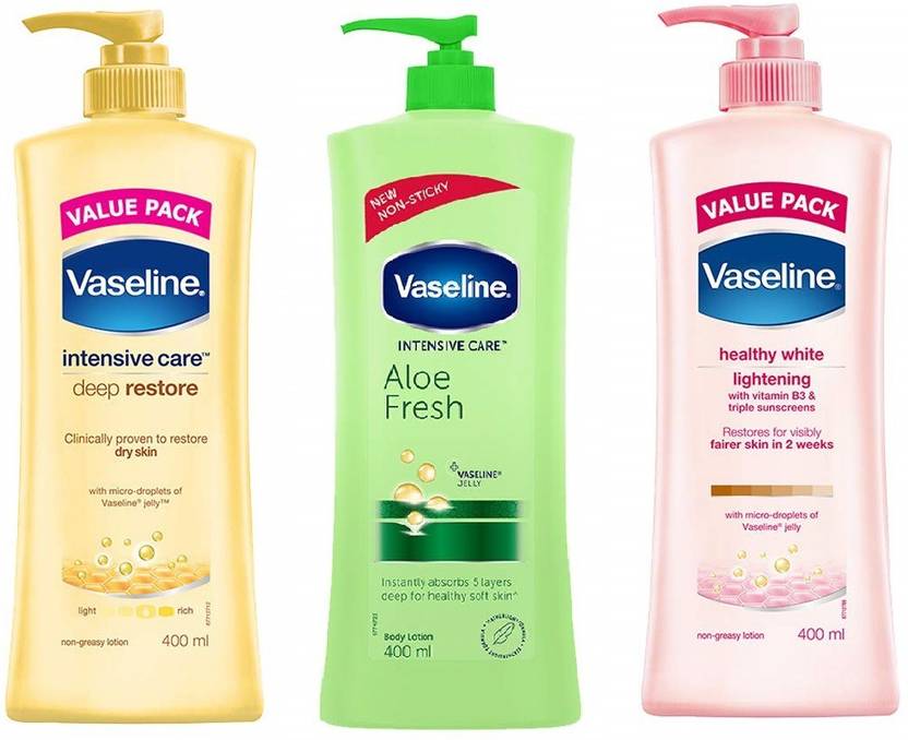 Vaseline Combo Set of 3 intensive care lotion Price in India, Buy
