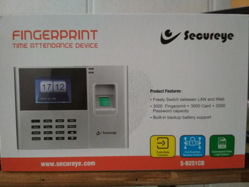 SECUREYE S-B251CB Time & Attendance(Password, ID, Card, Fingerprint)