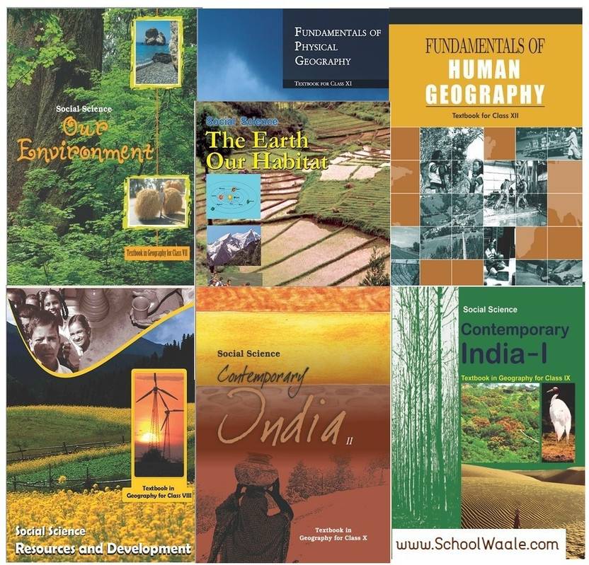NCERT Geography Books Set Class 6 To 12 (English Medium Binded Books