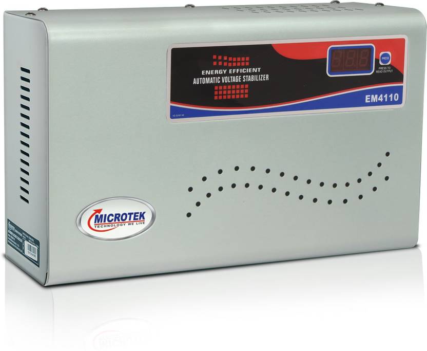 Microtek EM4110 For AC Upto 1 5 Ton 110 V 300V Voltage Stabilizer Price In India Buy 