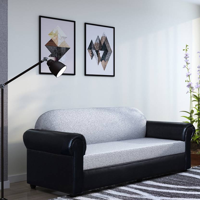Flipkart Perfect Homes Dinant Leatherette and Fabric 3 Seater Sofa