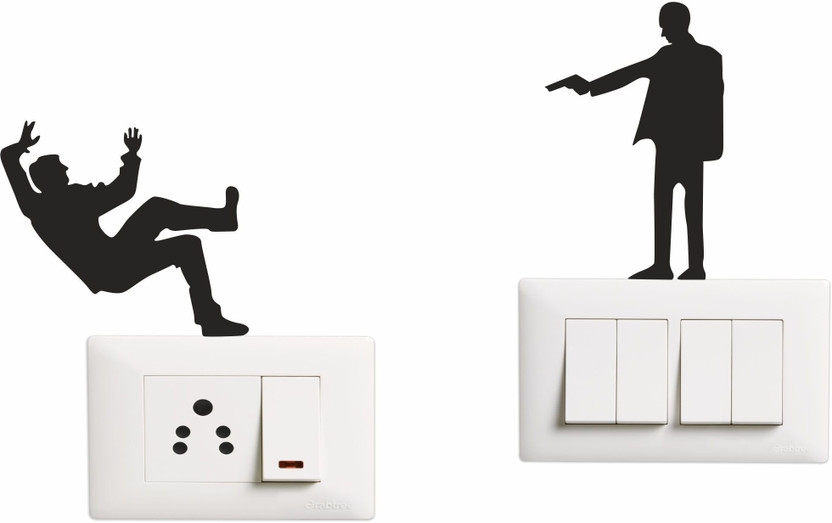 Sticker Hub 8 cm Switch Decorative - Switch Panel Stickers Set of 2 - Light Switch Sticker Self Adhesive Sticker(Pack of 2)