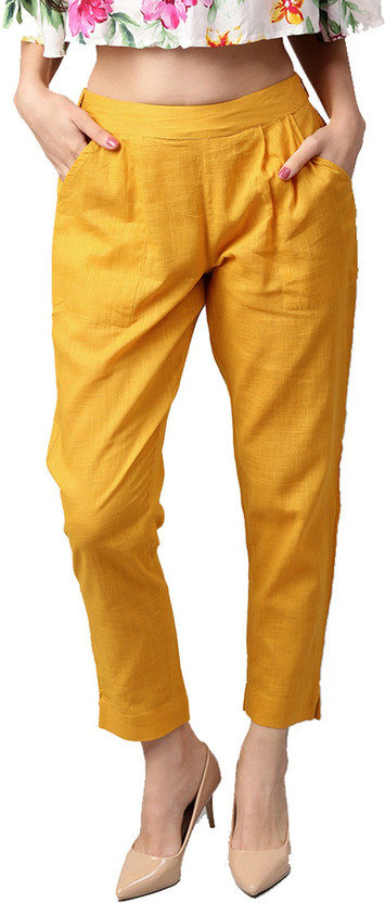 Jaipur Kurti Slim Fit Women Yellow 