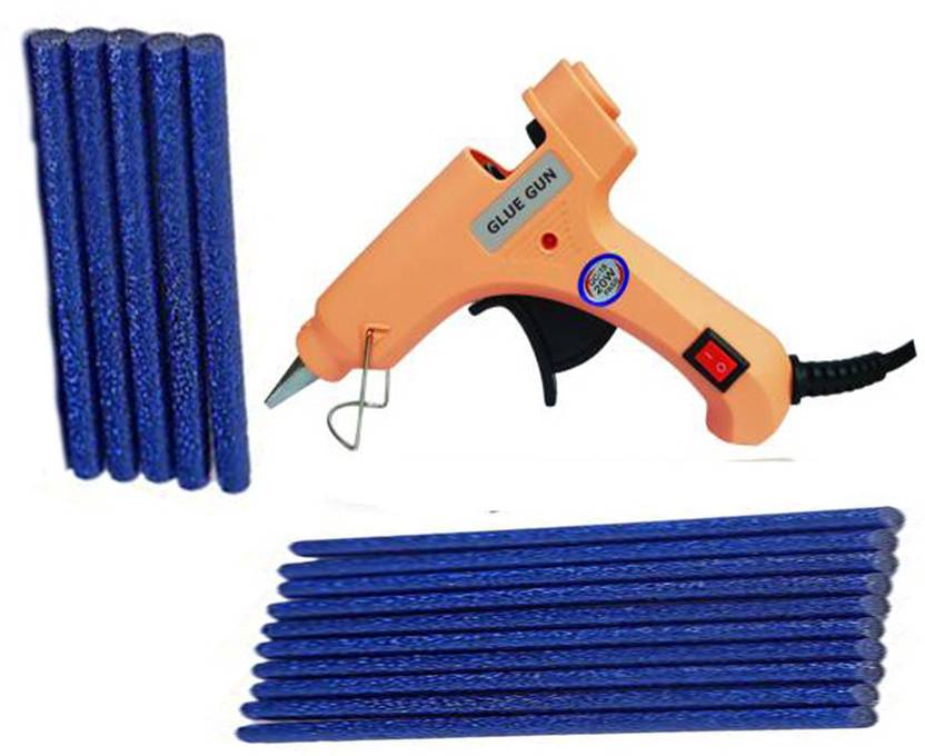glun iwill Pink Glue gun with 15 blue glitter stick (leak proof) Standard Temperature Corded