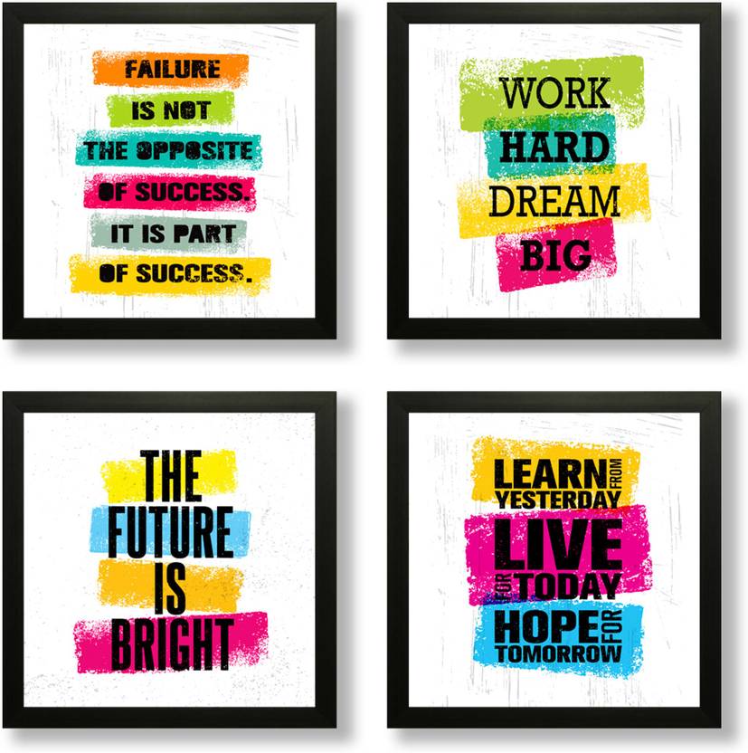 SAF SET OF 4 MOTIVATIONAL QUOTES Digital Reprint 19 inch x