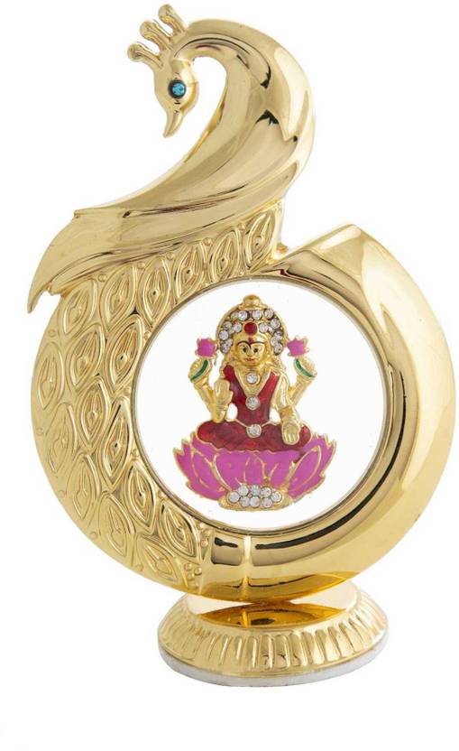 INTERNATIONAL GIFT Gold Plated Peacock Shape Laxmi 12 Cm ...