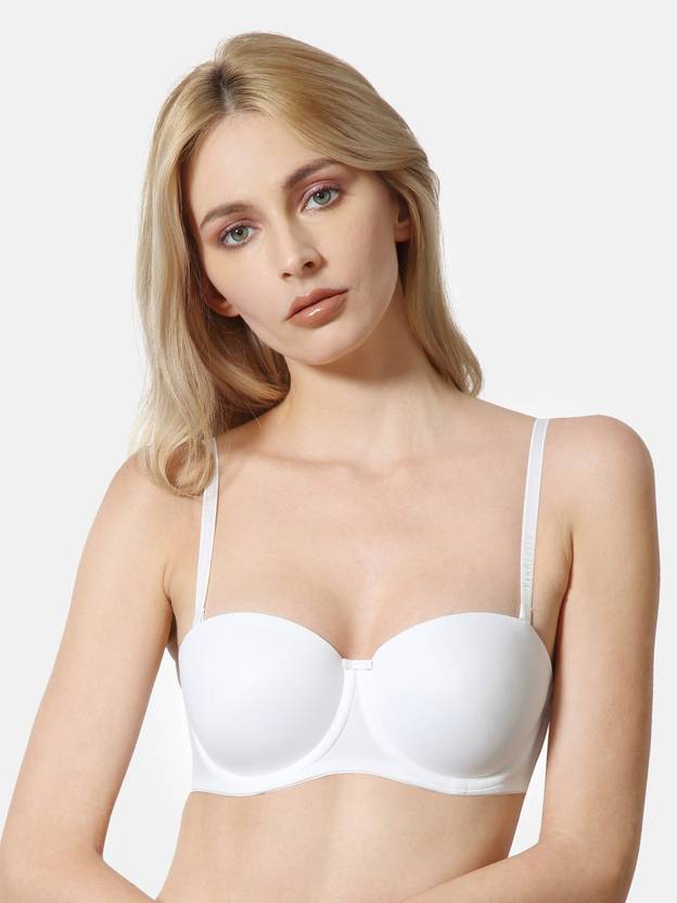 VAN HEUSEN Women White Solid Power Grip Back Padded 6Way Strapless Bra