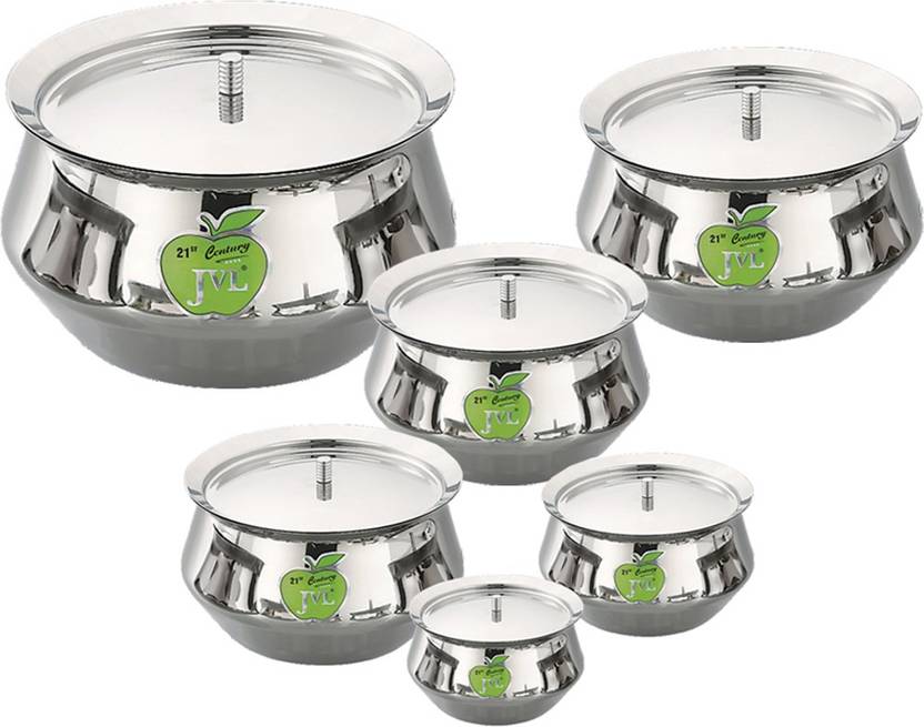 JVL Stainless Steel Small Size Cooking Sauce Pot Handi Vessel with Lid