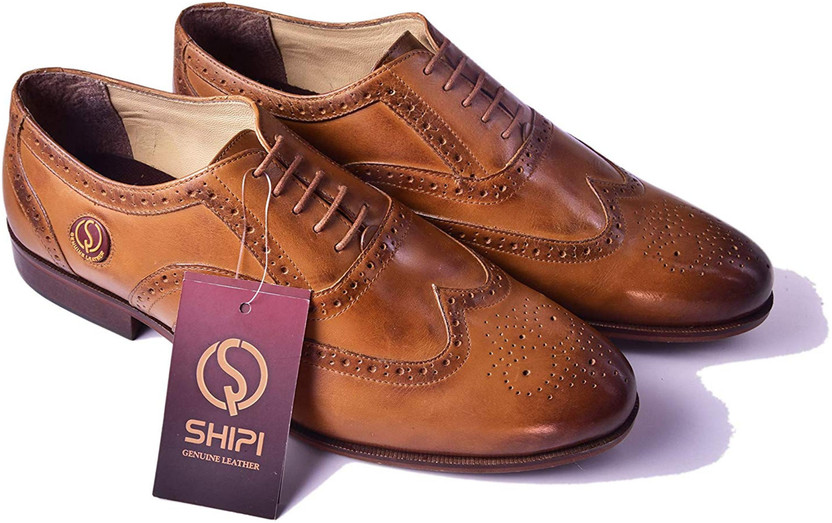 SHIPI Men's Formal Brogue Oxford Shoes 